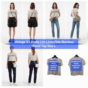 Vintage 3.1 Phillip Lim Linen/Silk/Bamboo Blend Top Size L